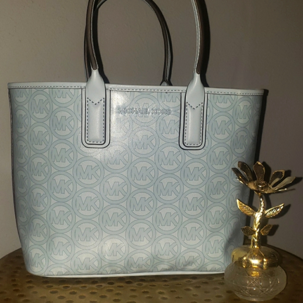 Small Logo Jacquard Tote BagMichael Kors Pale Ocean BlueBrand new and in excel